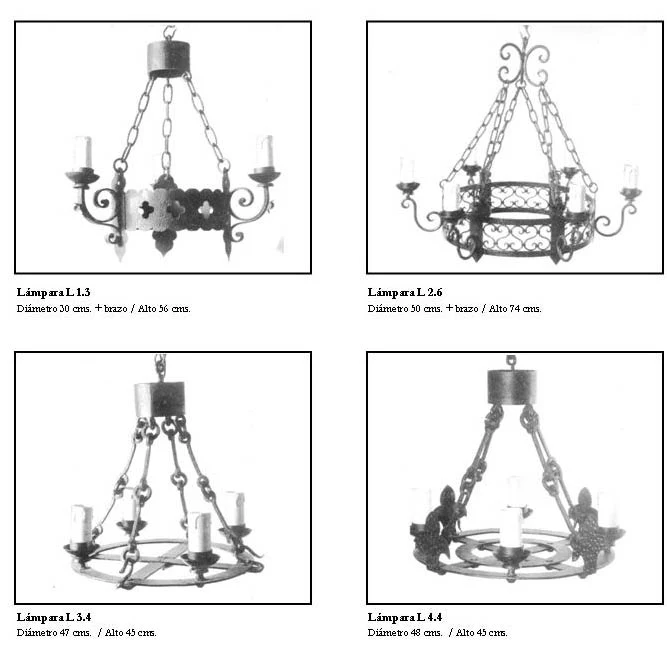Modelos originales de lámparas de fierro Mantelli